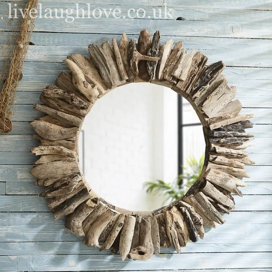 Natural Round Driftwood Mirror