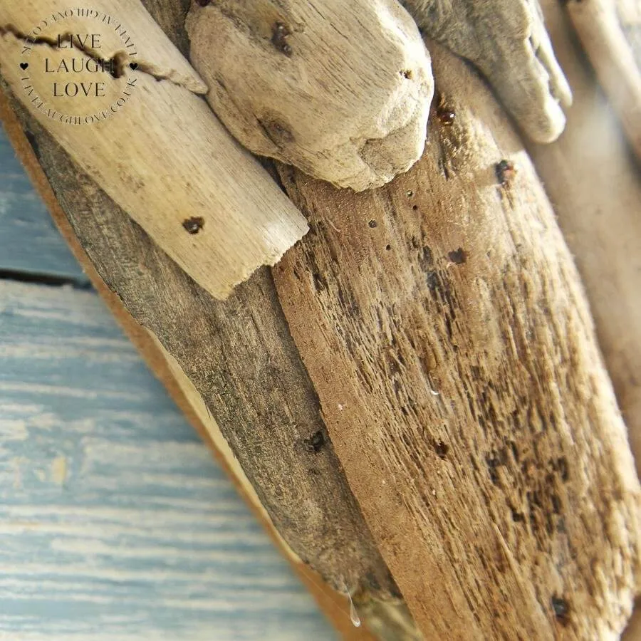 Nautical Heart-Shaped Natural Driftwood Mirror