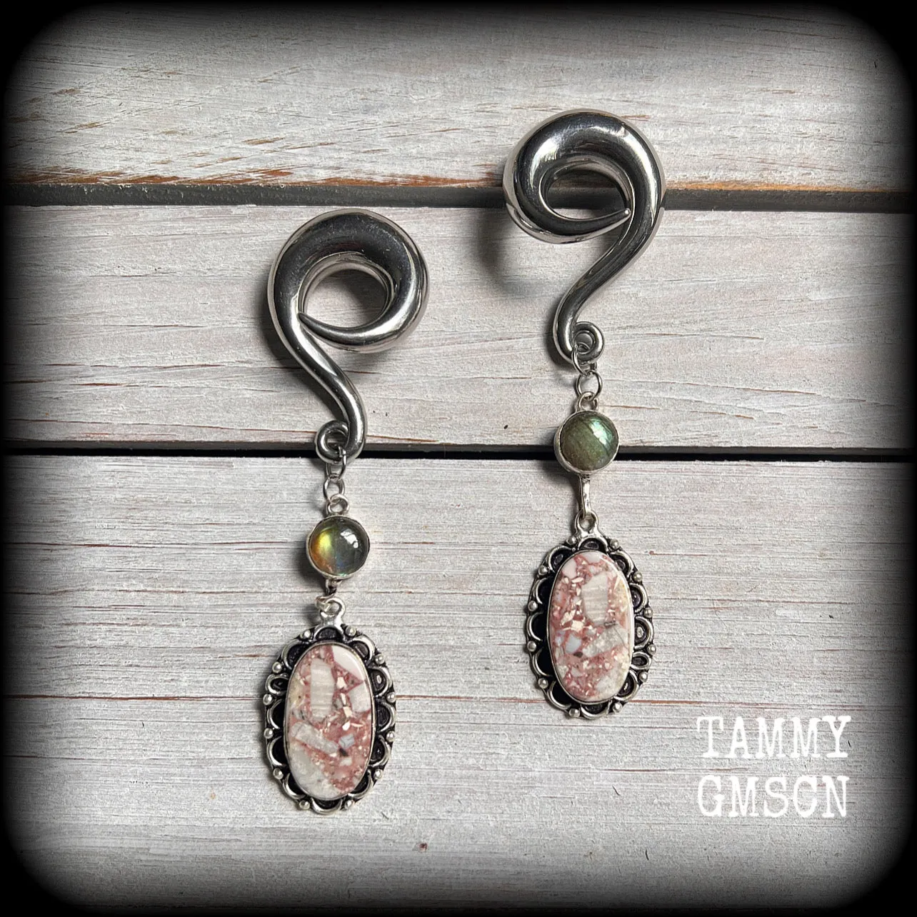 Noreena jasper earrings-Gauged earrings