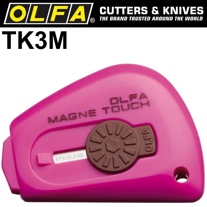 OLFA MAGNETIC TOUCH KNIFE IN COOKIE JAR (24PC) WHITE/GREEN/PINK OLF TK3M