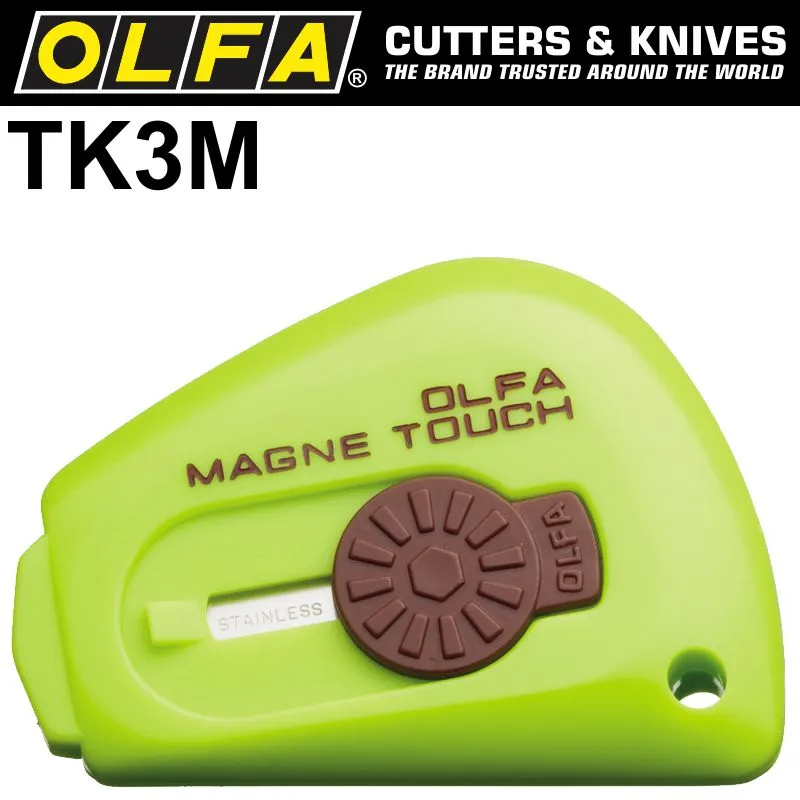 OLFA MAGNETIC TOUCH KNIFE IN COOKIE JAR (24PC) WHITE/GREEN/PINK OLF TK3M