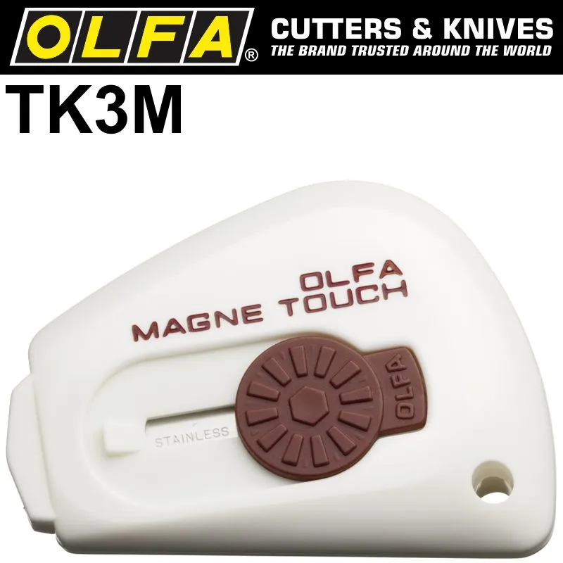 OLFA MAGNETIC TOUCH KNIFE IN COOKIE JAR (24PC) WHITE/GREEN/PINK OLF TK3M