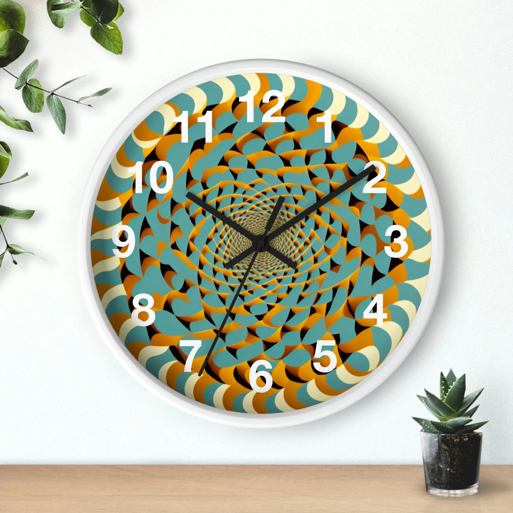 Optical Illusion Wall Clock w/ numbers