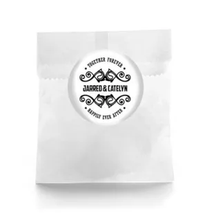 Ornate Names Wedding Favor Labels