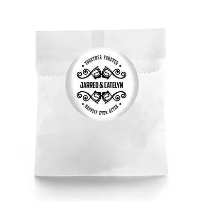 Ornate Names Wedding Favor Labels