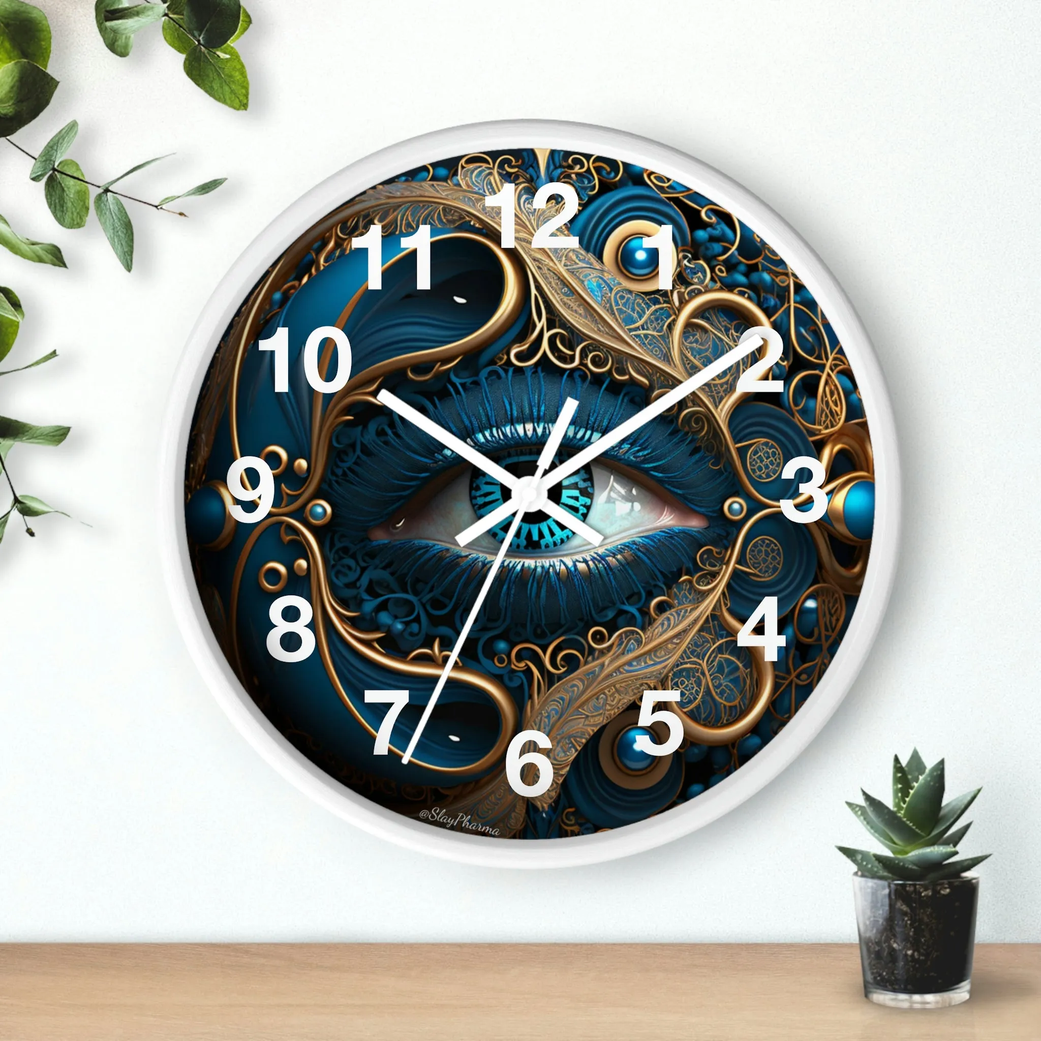 Peacock Dreamer Wall Clock #2 w/ numbers