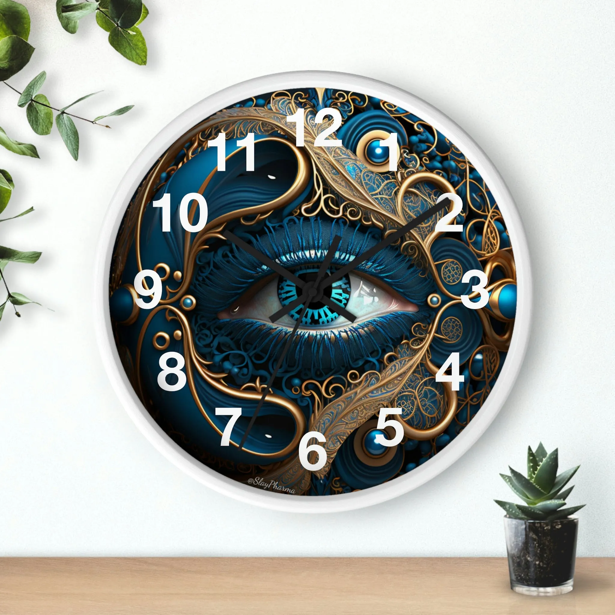 Peacock Dreamer Wall Clock #2 w/ numbers