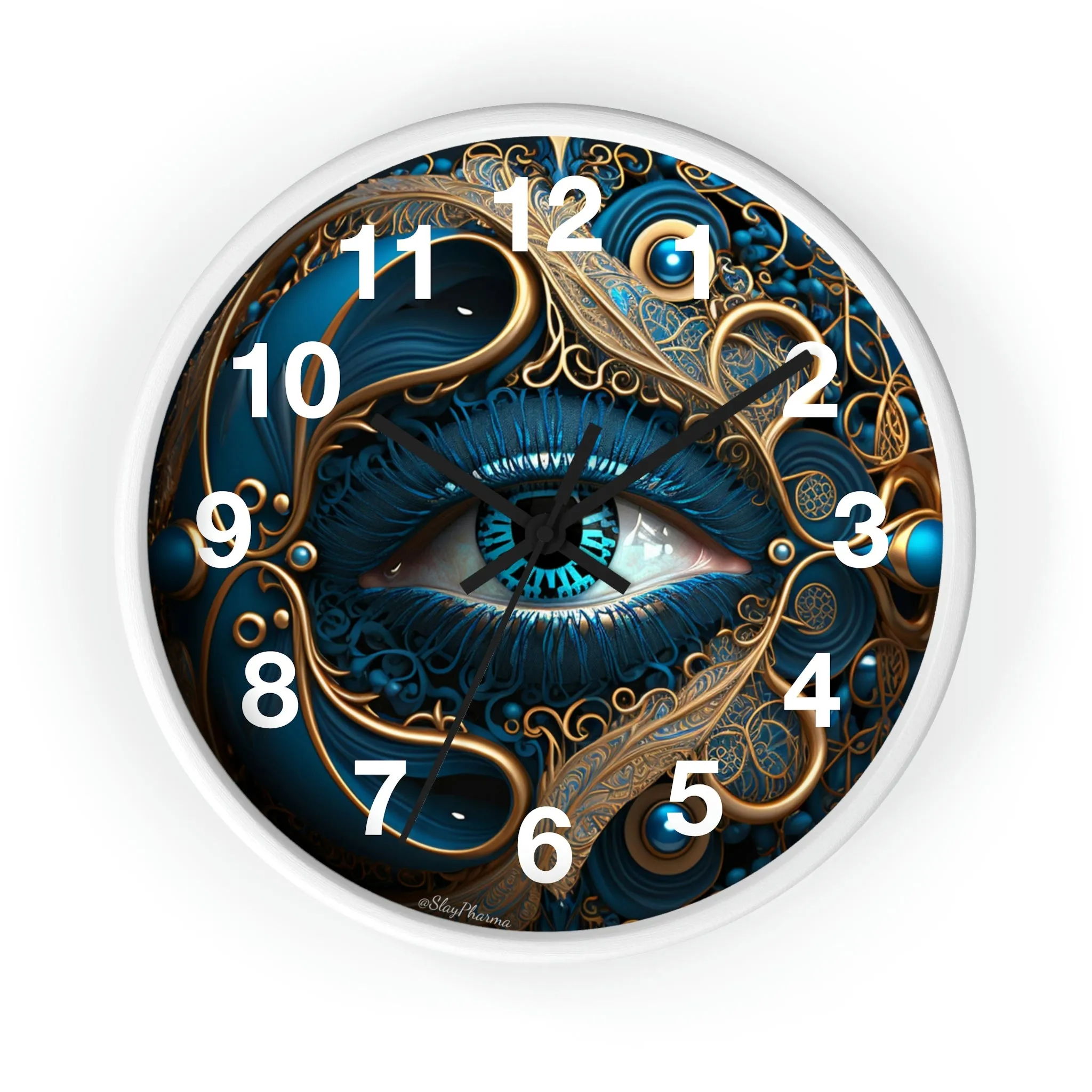 Peacock Dreamer Wall Clock #2 w/ numbers