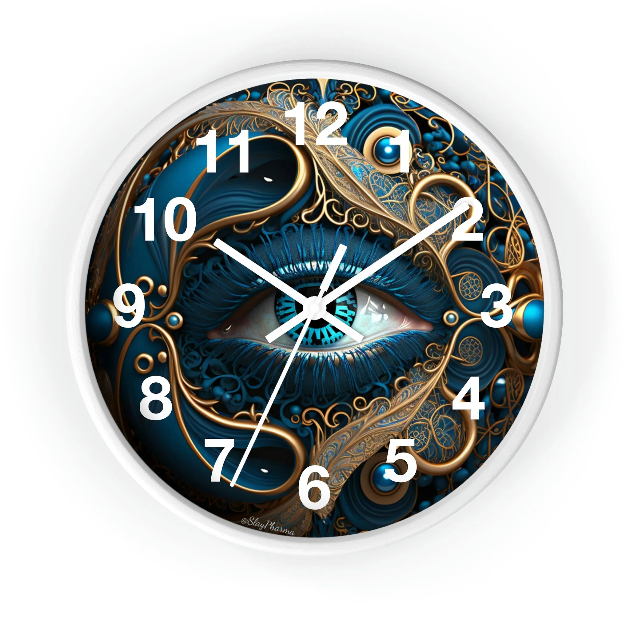 Peacock Dreamer Wall Clock #2 w/ numbers