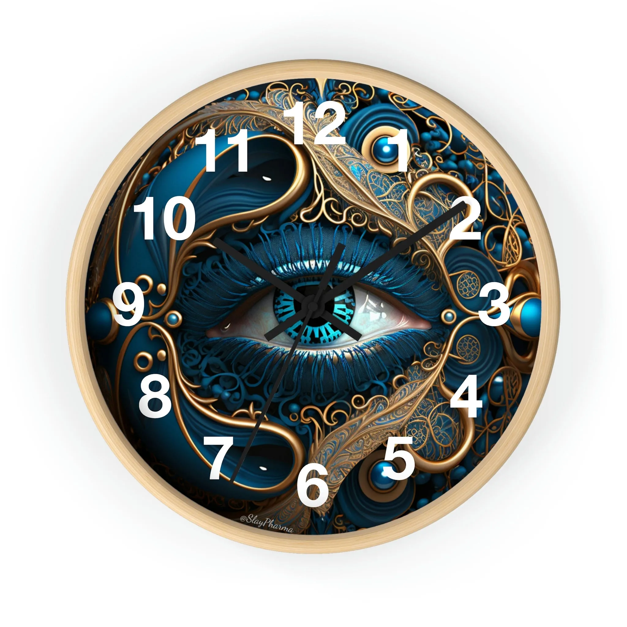 Peacock Dreamer Wall Clock #2 w/ numbers