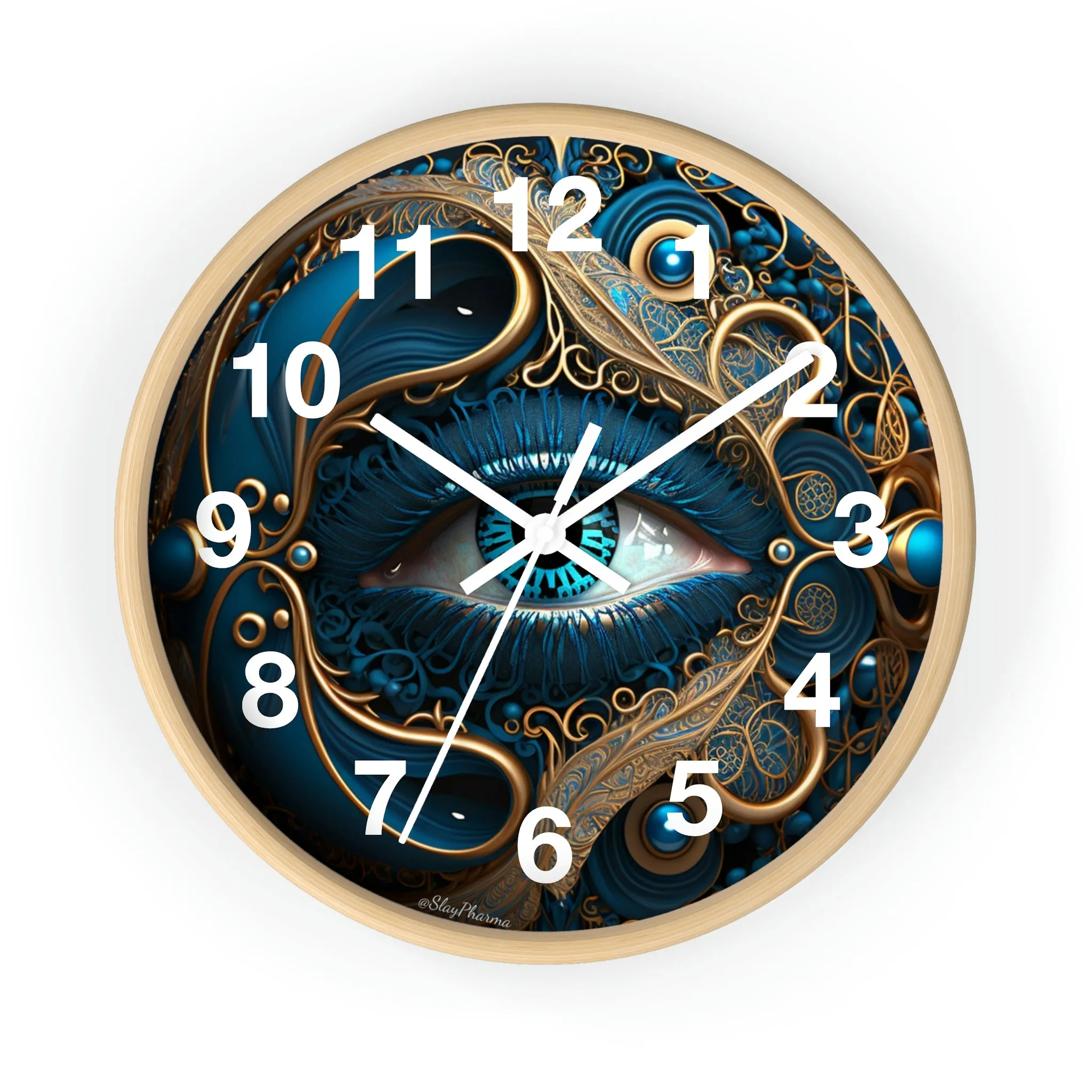 Peacock Dreamer Wall Clock #2 w/ numbers