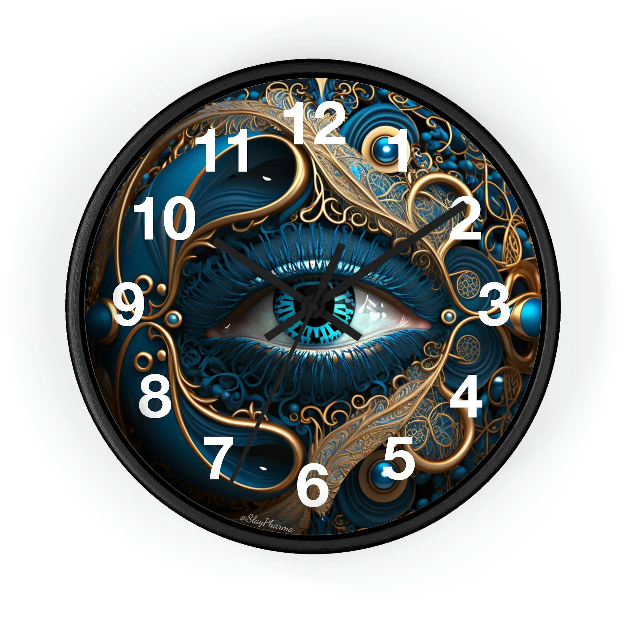 Peacock Dreamer Wall Clock #2 w/ numbers