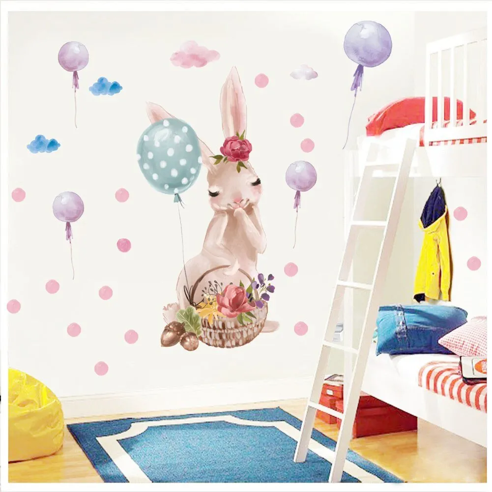 Pink Rabbit Love Wall Stickers