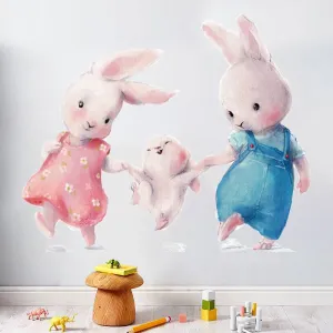 Pink Rabbit Love Wall Stickers