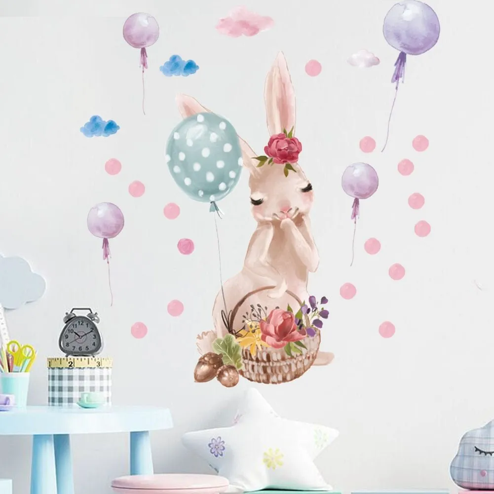 Pink Rabbit Love Wall Stickers