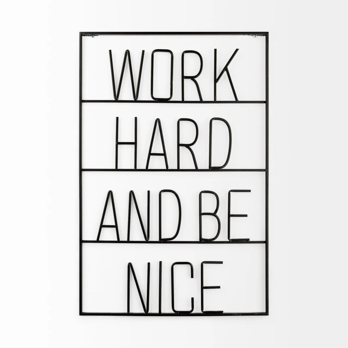 Playful Sign Wall Decor Black Metal | Work Hard