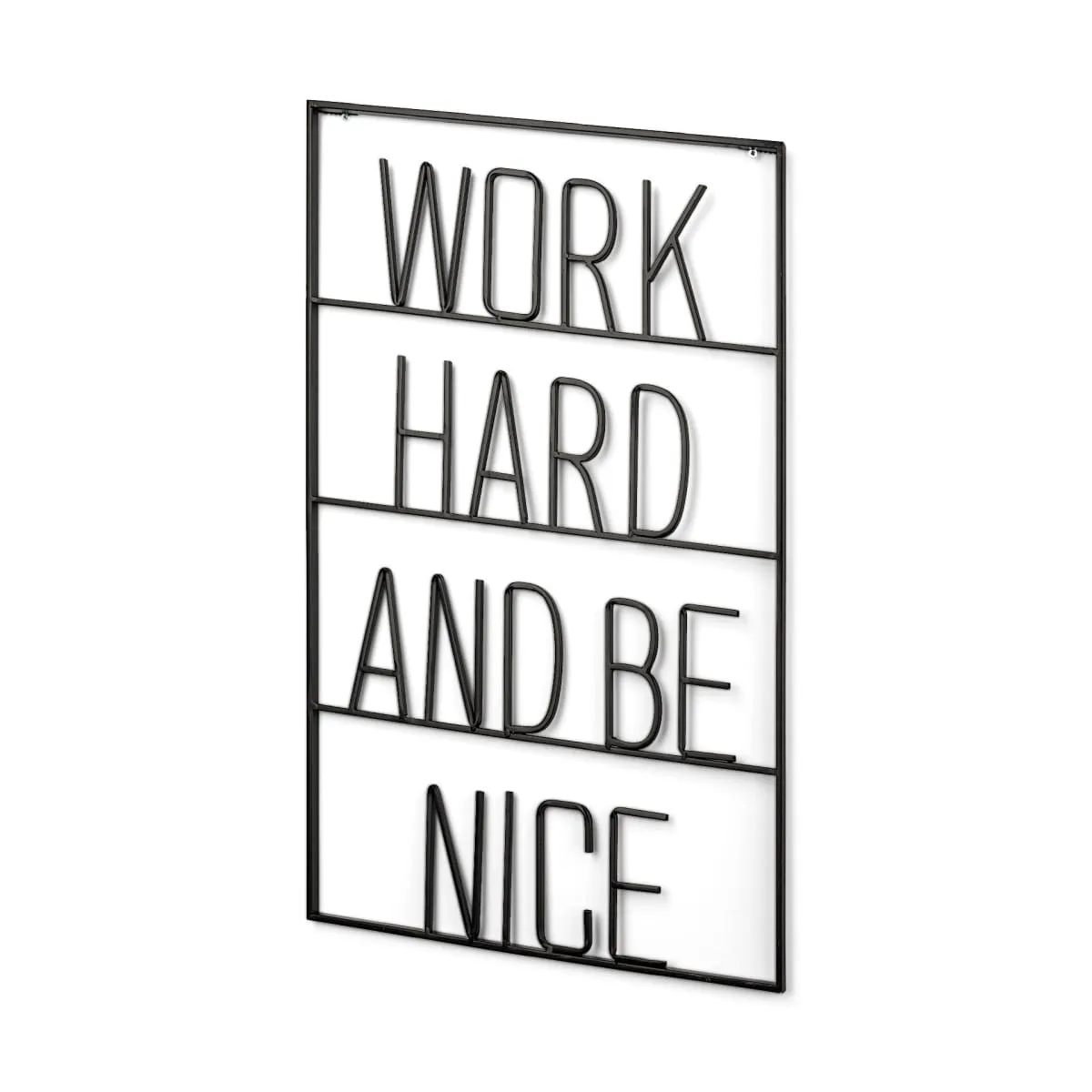 Playful Sign Wall Decor Black Metal | Work Hard