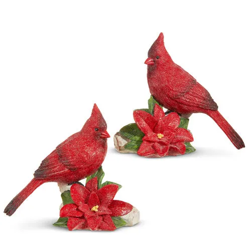 Raz Imports 2023 O Tannenbaum 6" Cardinal With Poinsettia, Asst of 2