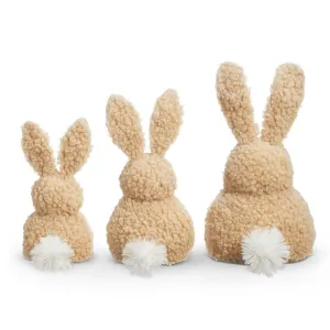 Raz Imports 2024 Natural Appeal 10" Sherpa Bunnies, Set of 3