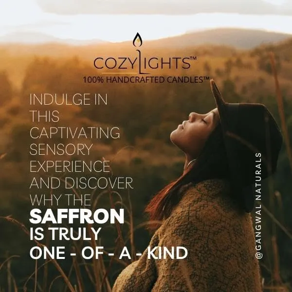 Saffron Tree Cozylights Honey Suckle Saffron Fragrance Candle | Scented Candles | Smokeless & Non-Toxic | Up to 24 Hours Burn Time | Candles for Home Decor & Aromatherapy | Ideal for Gifting | 170gm