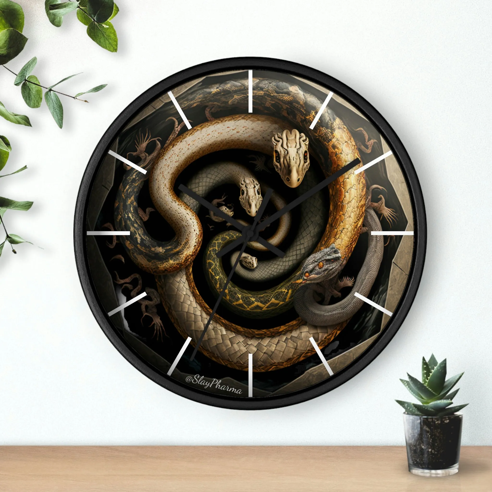 Snakes on a Wall Clock w/ lines