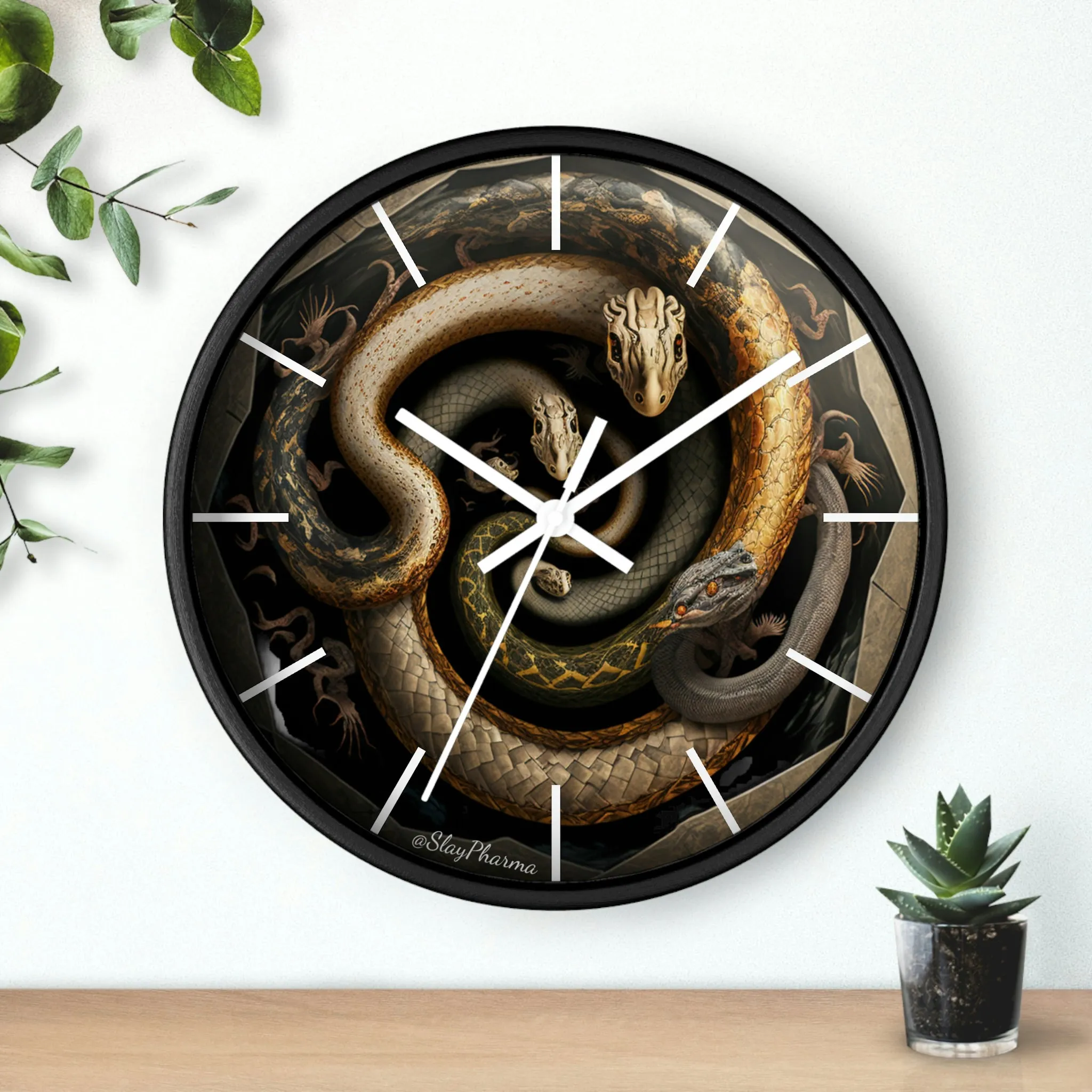 Snakes on a Wall Clock w/ lines