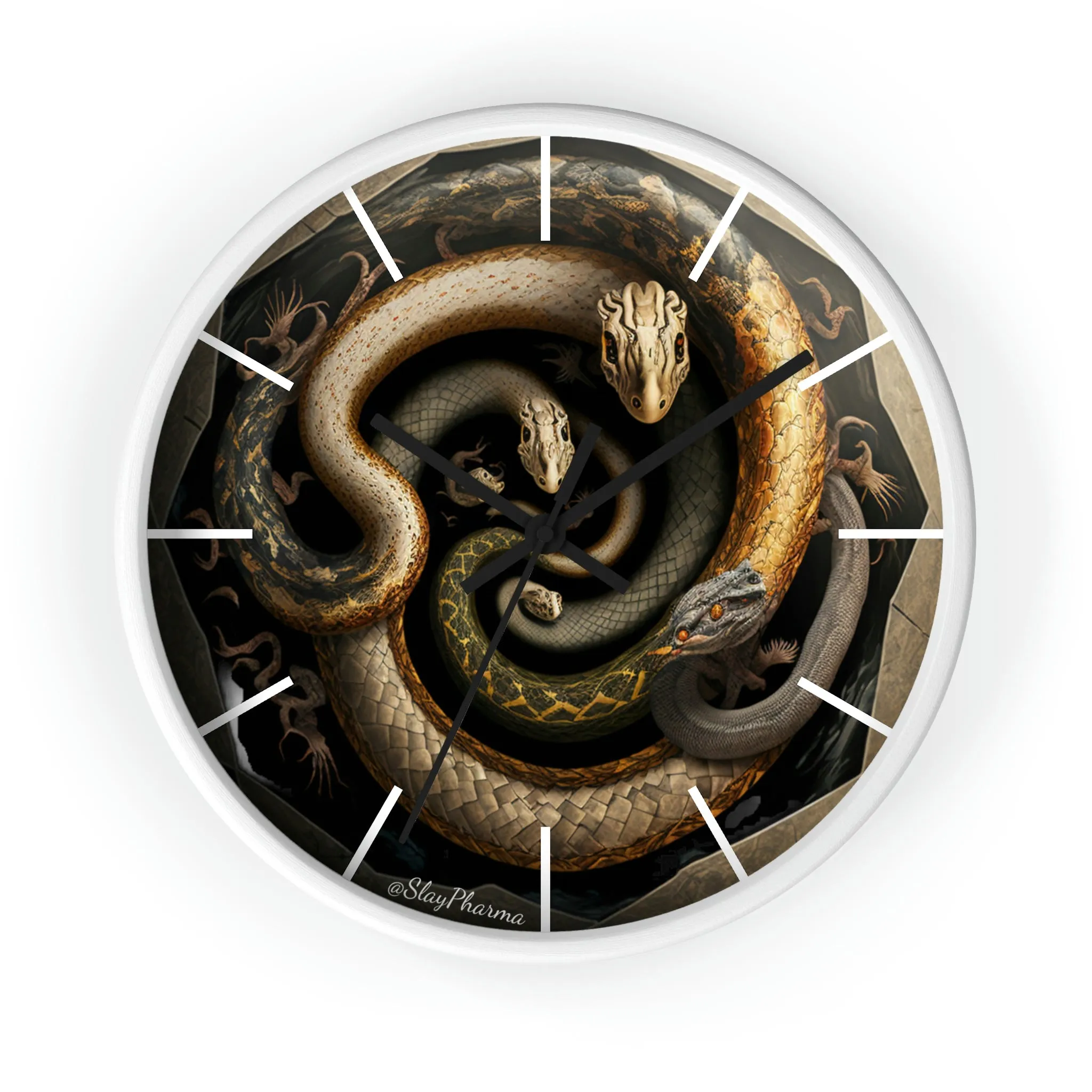 Snakes on a Wall Clock w/ lines