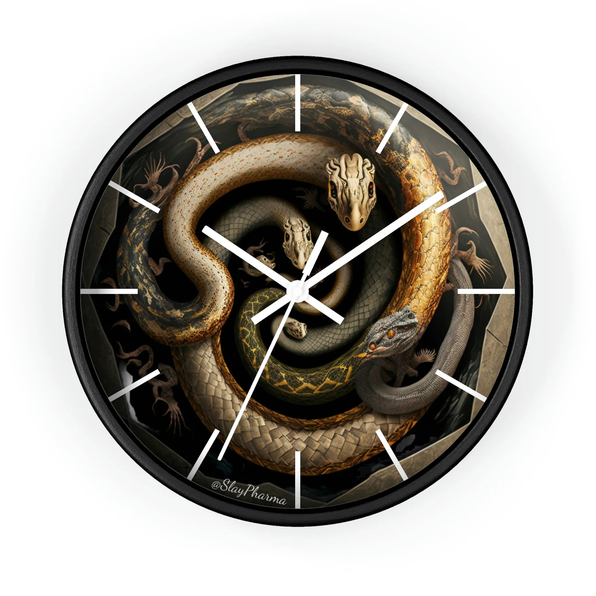 Snakes on a Wall Clock w/ lines