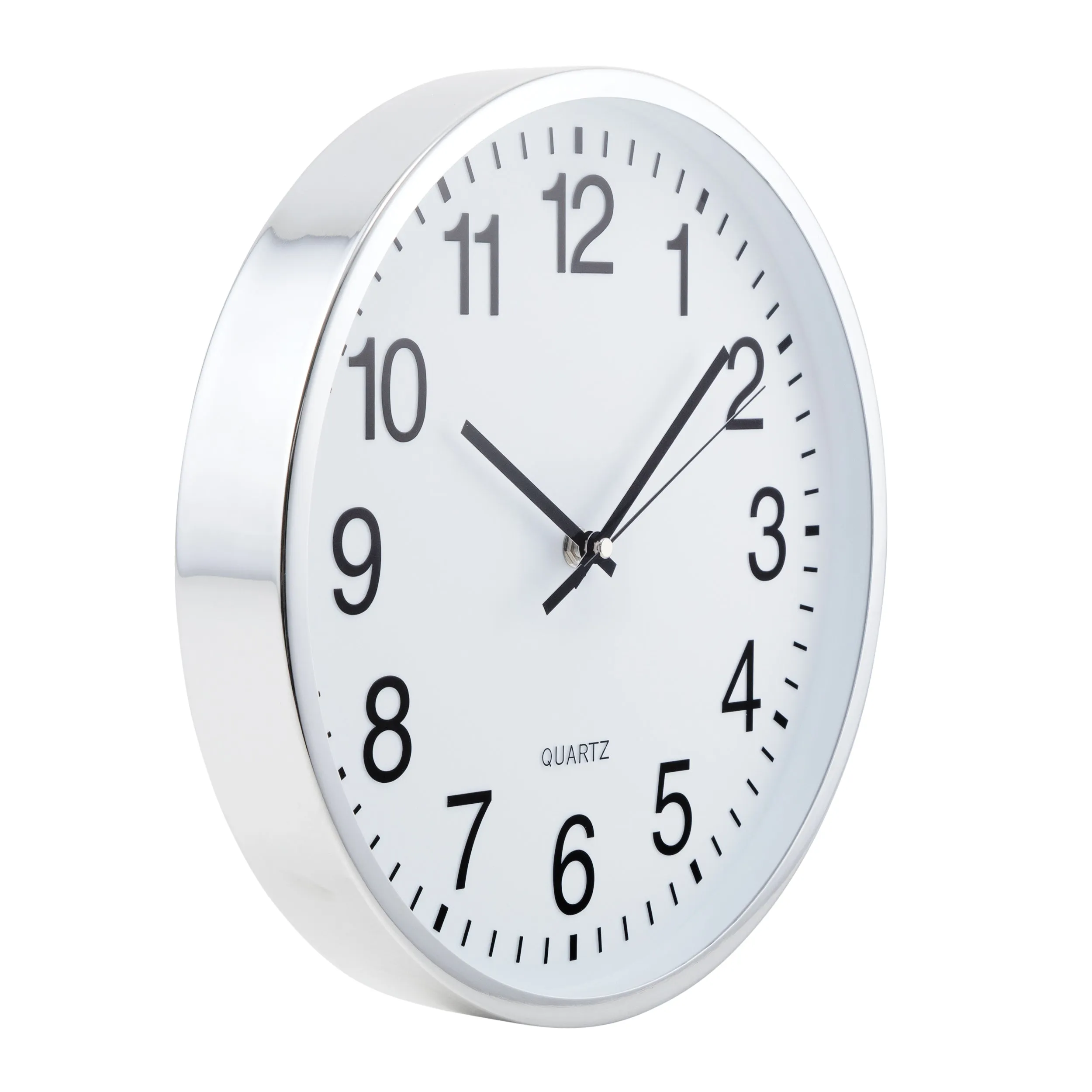 Tempus 12 inch Chrome Silent Sweep Wall Clock