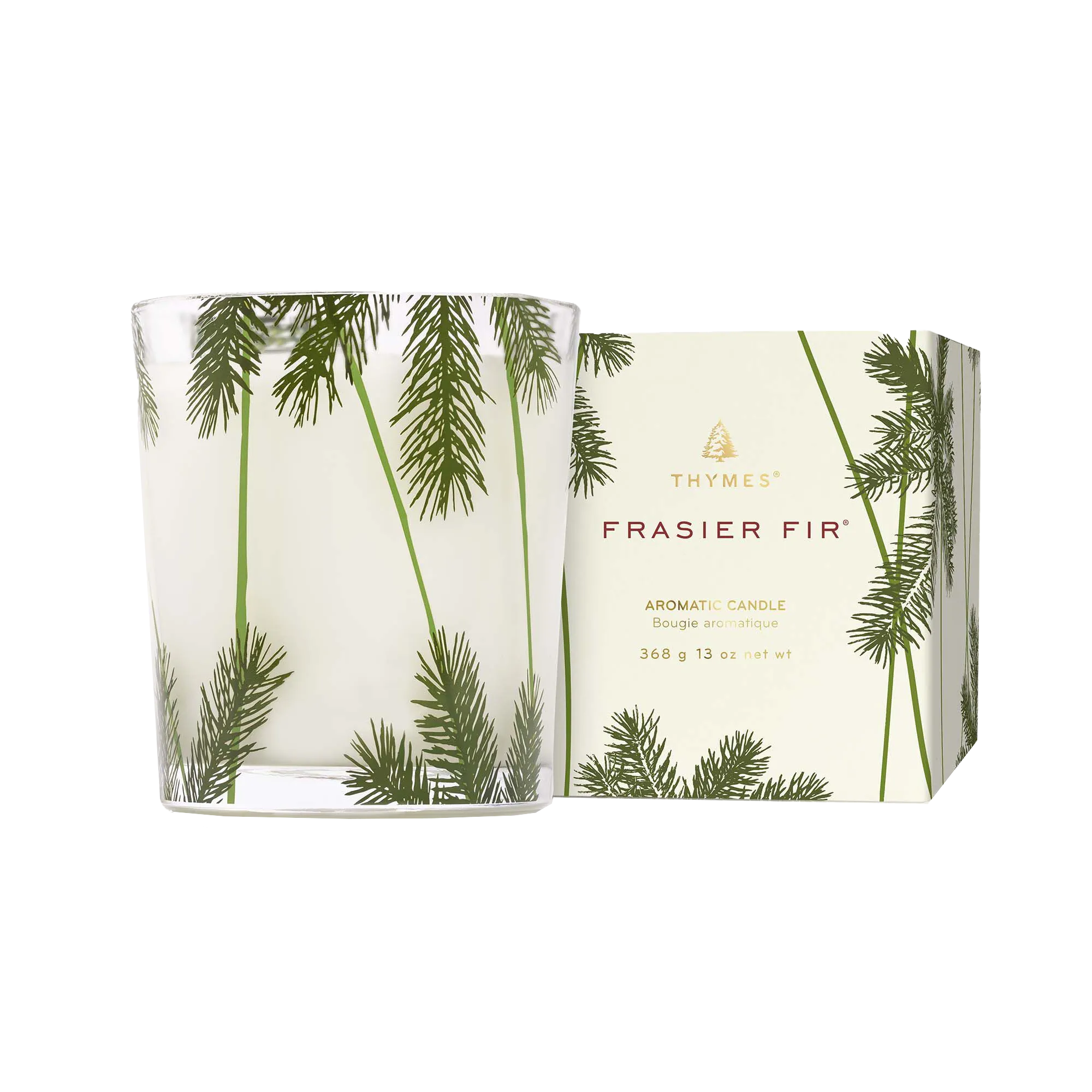 Thymes Frasier Fir Poured Candle with Needle Deco – 13oz