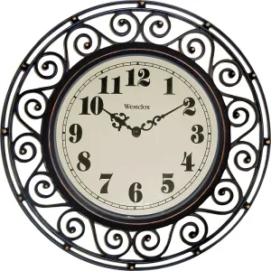 Westclox 32021 Clock, Round, Dark Brown Frame, Plastic Clock Face, Analog :EA: QUANTITY: 1