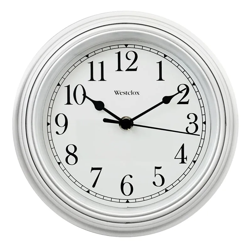 Westclox 46994A Clock, Round, White Frame, Plastic Clock Face, Analog :EA: QUANTITY: 1