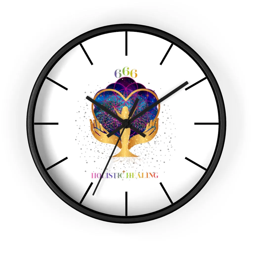 Yoga Spiritual Meditation Wall clock - Reflection 666 Angel Number