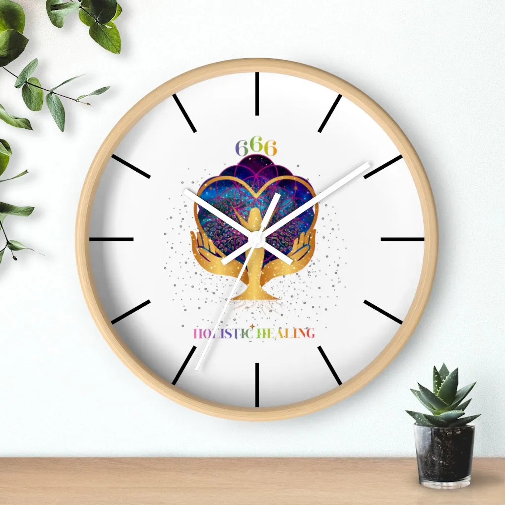 Yoga Spiritual Meditation Wall clock - Reflection 666 Angel Number