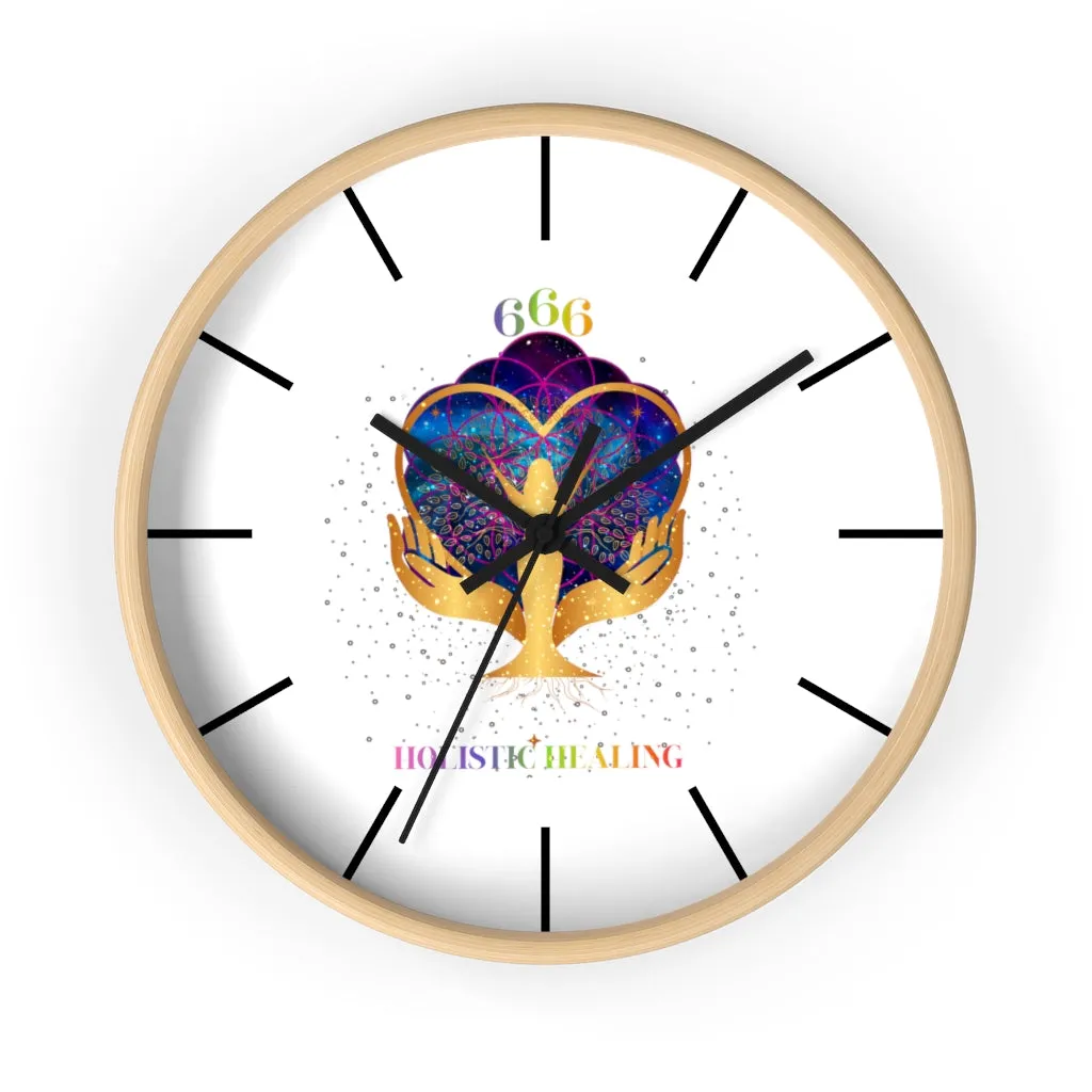 Yoga Spiritual Meditation Wall clock - Reflection 666 Angel Number