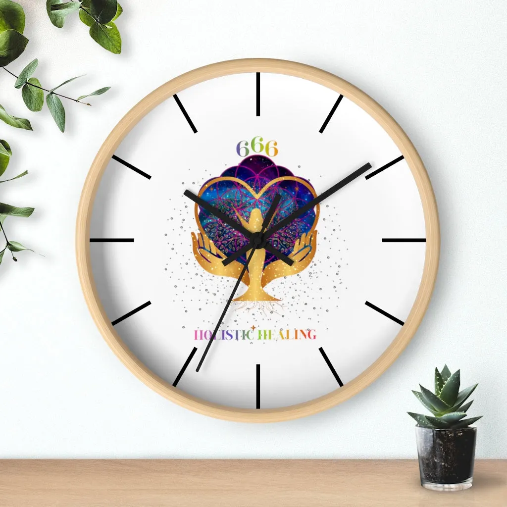 Yoga Spiritual Meditation Wall clock - Reflection 666 Angel Number