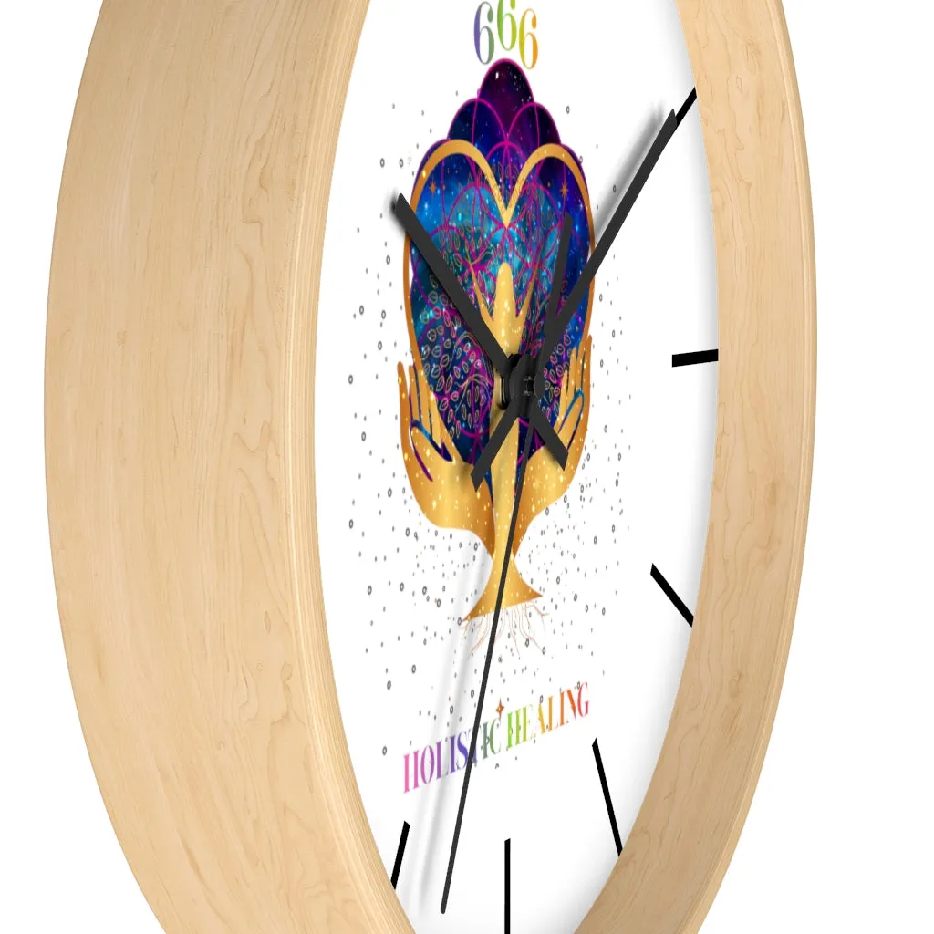 Yoga Spiritual Meditation Wall clock - Reflection 666 Angel Number