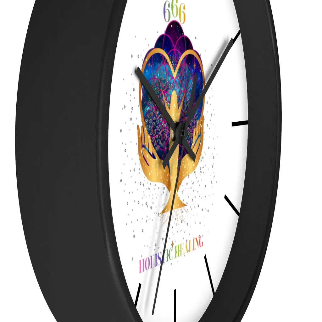 Yoga Spiritual Meditation Wall clock - Reflection 666 Angel Number