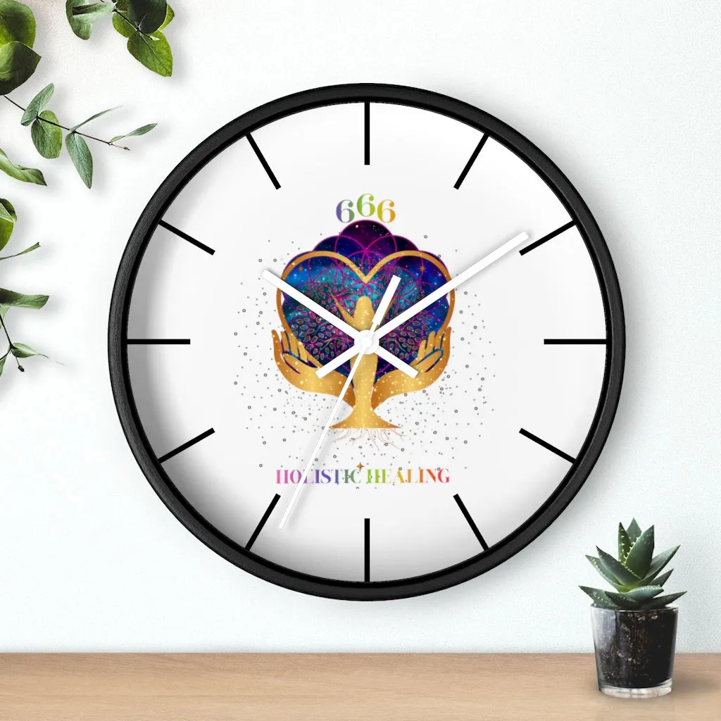 Yoga Spiritual Meditation Wall clock - Reflection 666 Angel Number