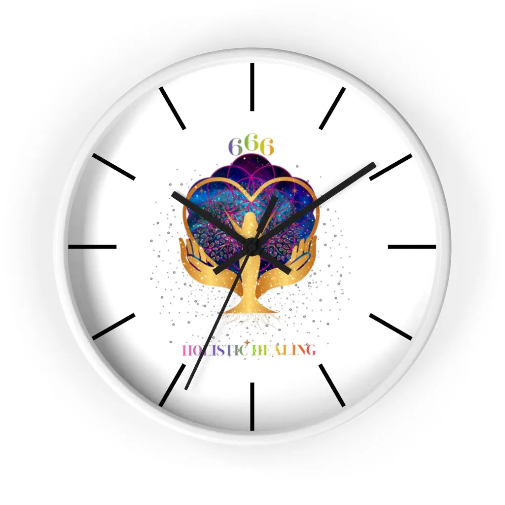 Yoga Spiritual Meditation Wall clock - Reflection 666 Angel Number