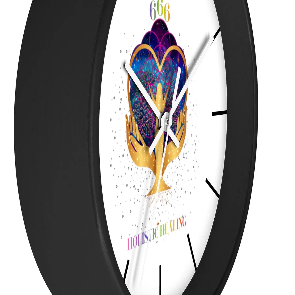 Yoga Spiritual Meditation Wall clock - Reflection 666 Angel Number