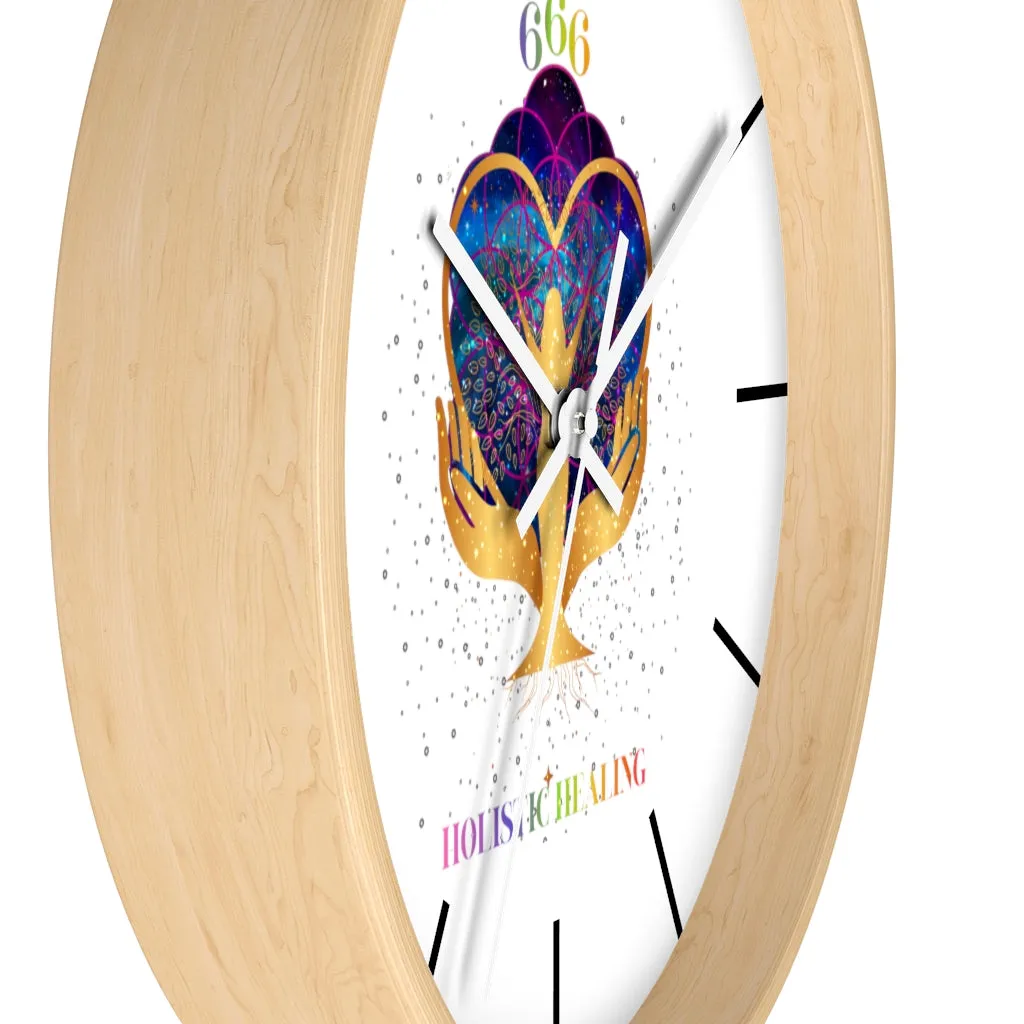 Yoga Spiritual Meditation Wall clock - Reflection 666 Angel Number