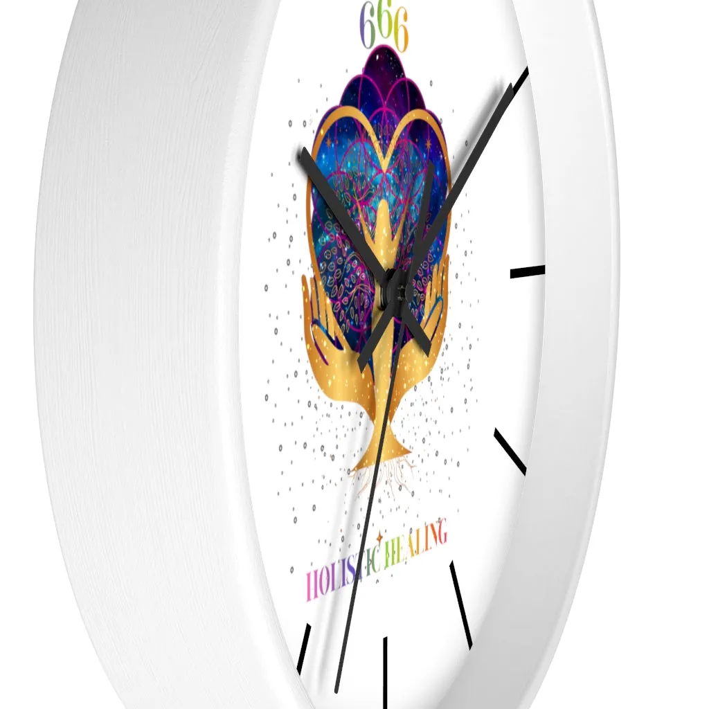 Yoga Spiritual Meditation Wall clock - Reflection 666 Angel Number