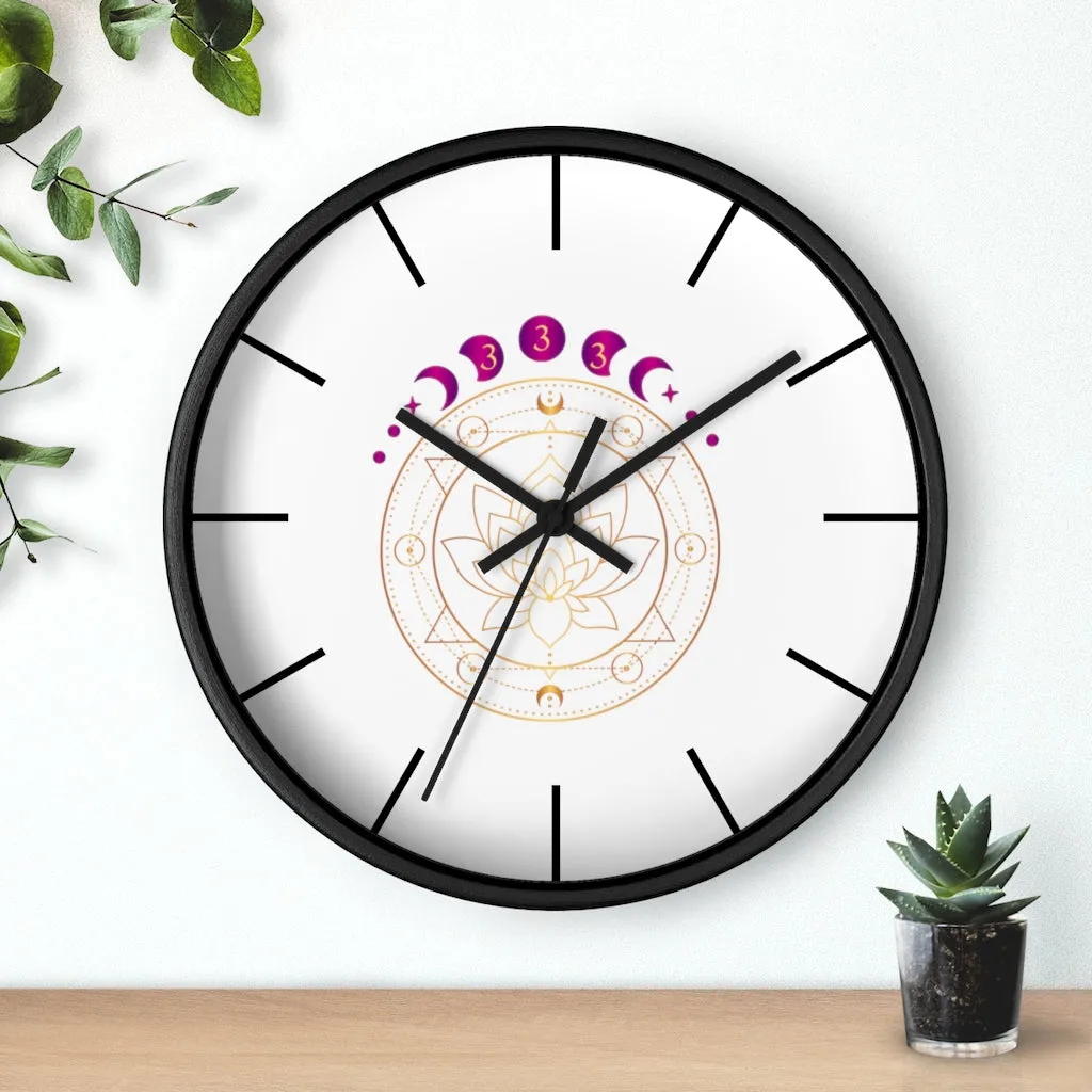 Yoga Spiritual Meditation Wall clock - Support 333Angel Number