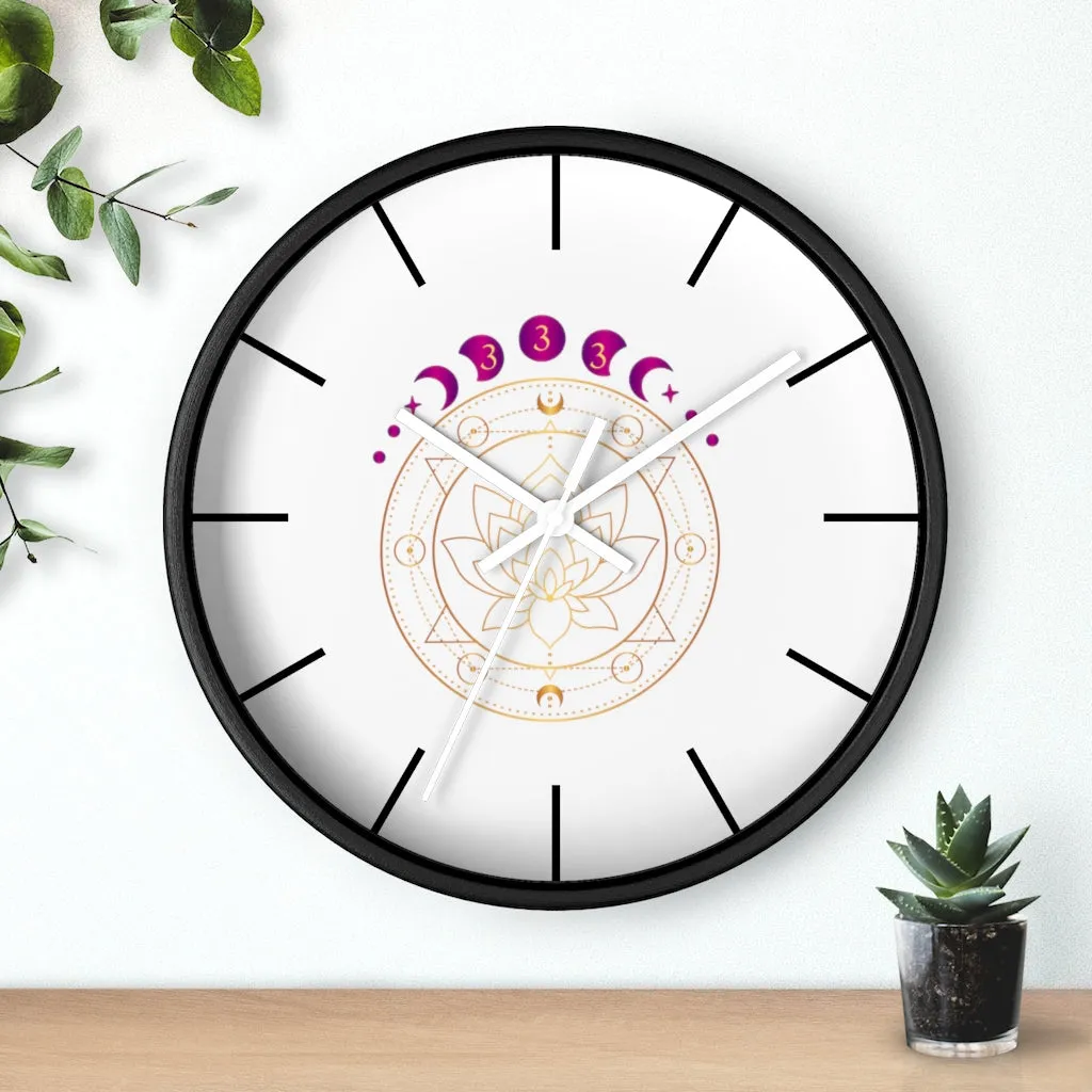 Yoga Spiritual Meditation Wall clock - Support 333Angel Number