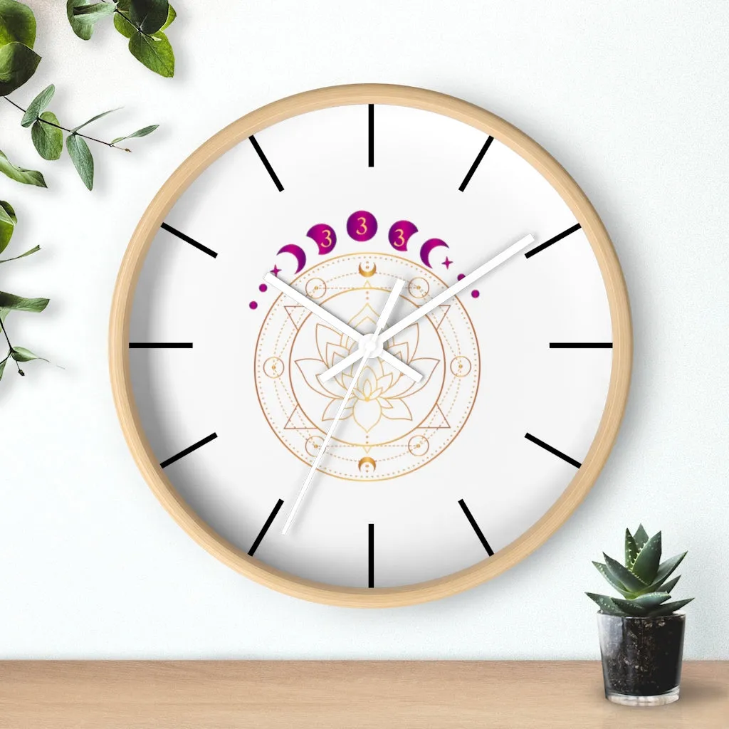 Yoga Spiritual Meditation Wall clock - Support 333Angel Number