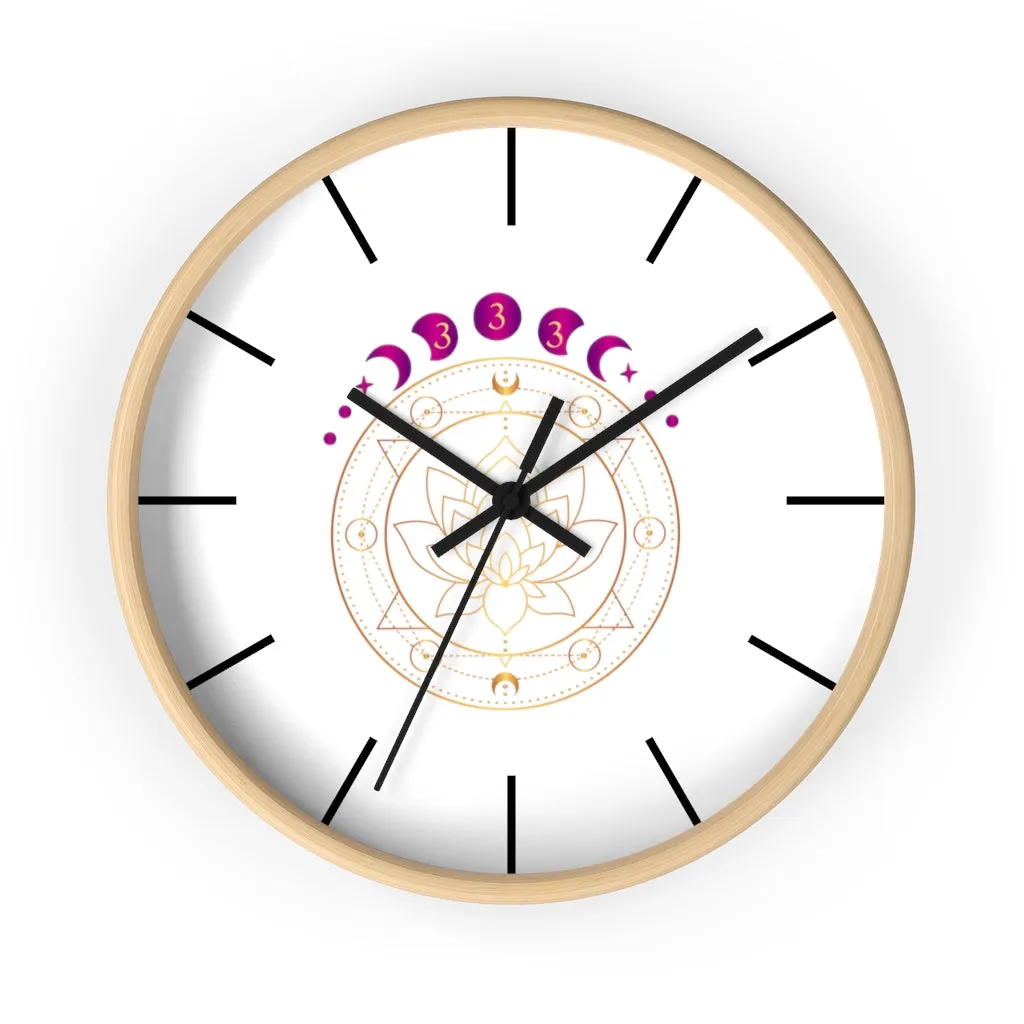 Yoga Spiritual Meditation Wall clock - Support 333Angel Number