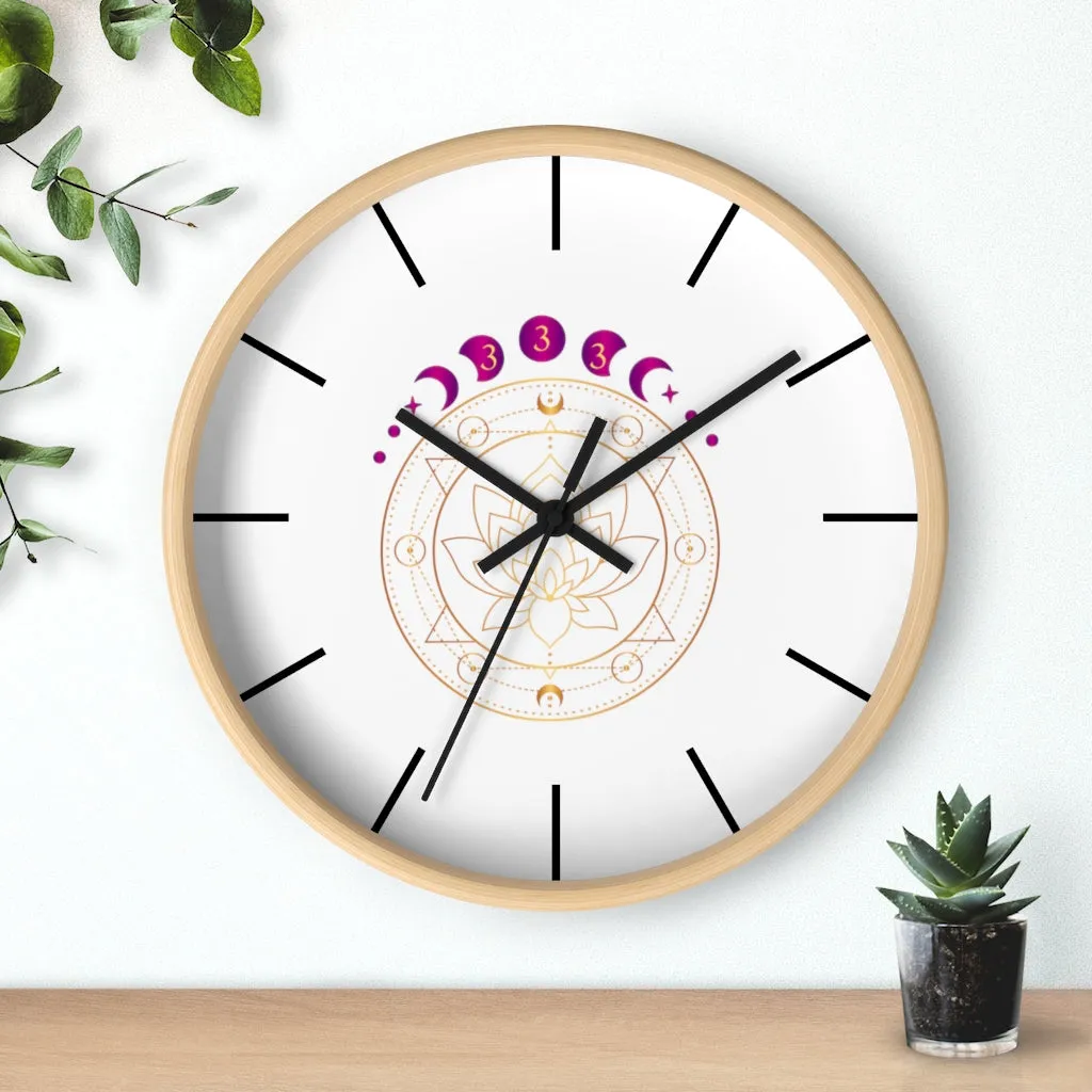 Yoga Spiritual Meditation Wall clock - Support 333Angel Number