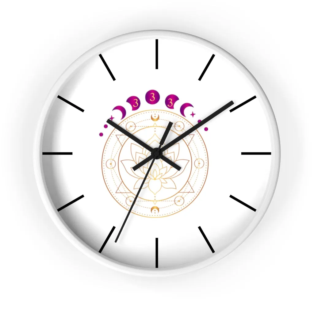 Yoga Spiritual Meditation Wall clock - Support 333Angel Number