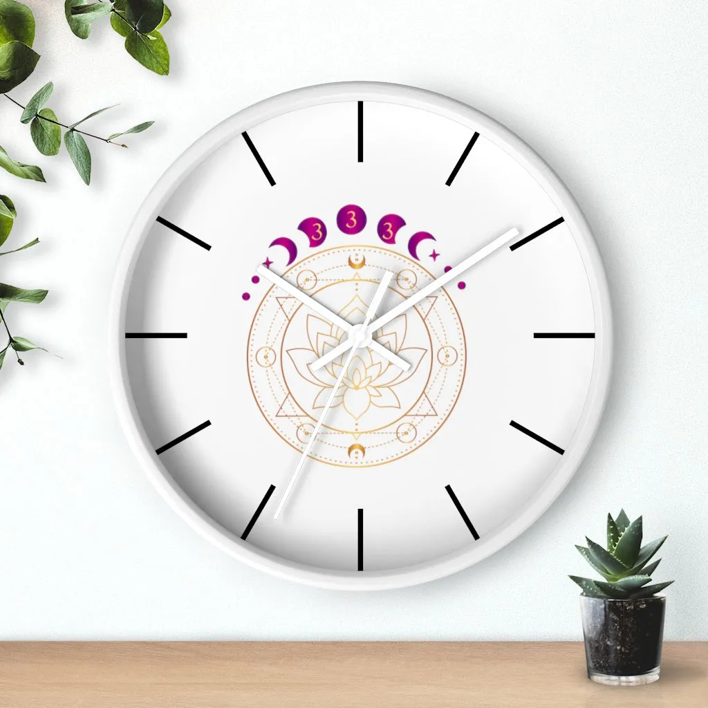 Yoga Spiritual Meditation Wall clock - Support 333Angel Number